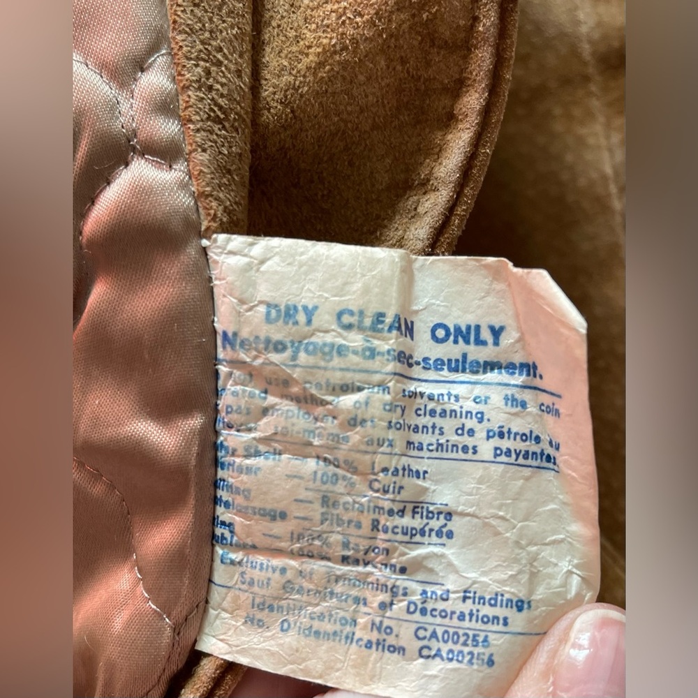 Vintage Victoria 70s Long Suede Tan Button Down Jacket - Picture 8 of 15